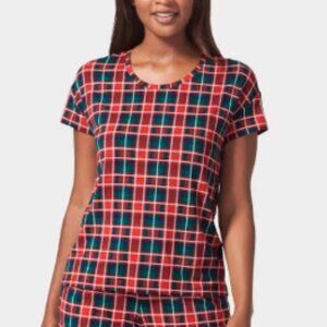NWT Tommy John Sleep Tee Haute Red Green Fireplace Plaid SMALL OR LARGE